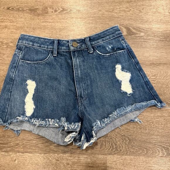 Show Me Your Mumu Houston Jean Shorts Size 27 Denim Palm Beach Distressed - Picture 1 of 8
